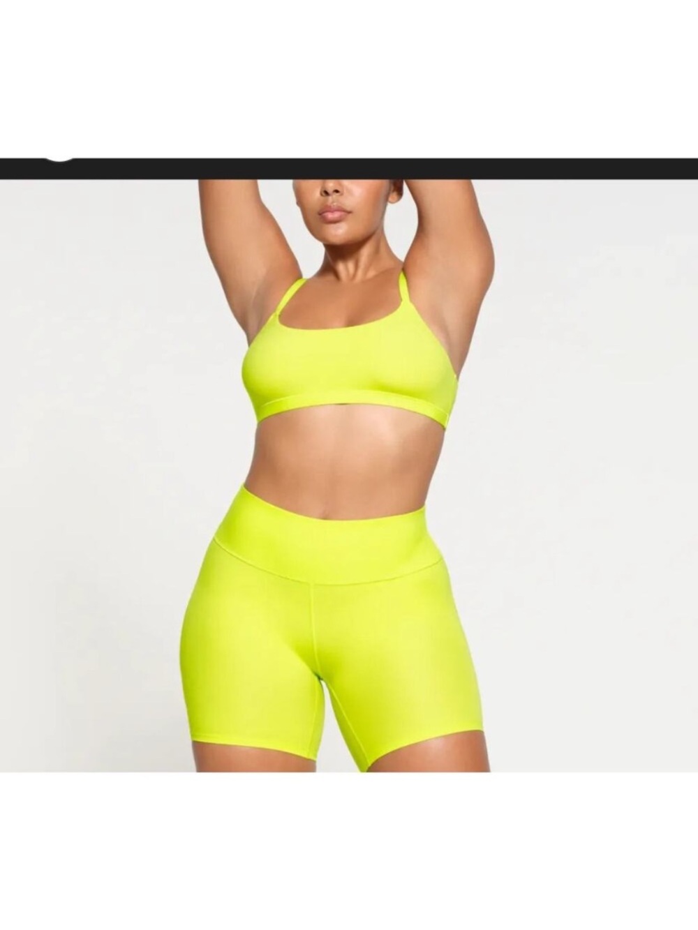 SKIMS Neon Lime High-Waist Bike Shorts